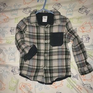 Lined plaid button up shirt